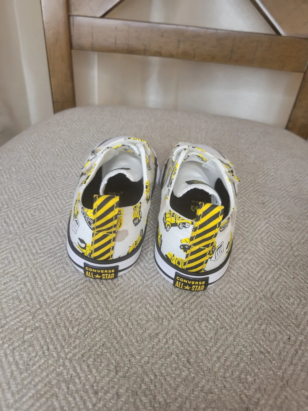 Converse Boy's White & Yellow Construction Print Sneakers
